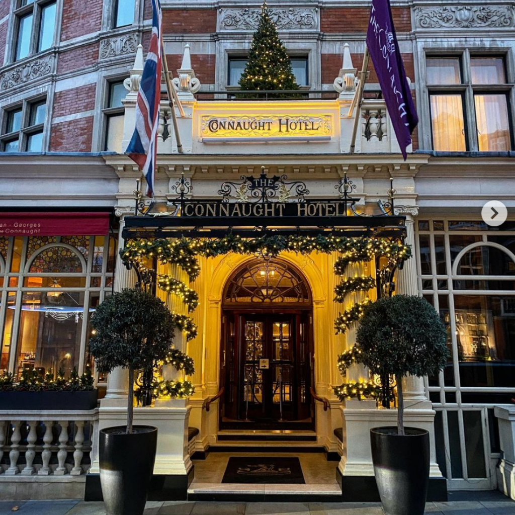 Christmas day dining - The Connaught entrance