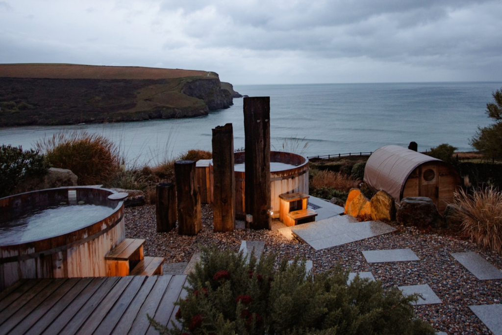 Ten Private Membership - Ten Members' Choice: Best Boutique Hotels In The UK The outdoor wellness area over looking the sea at The Scarlet