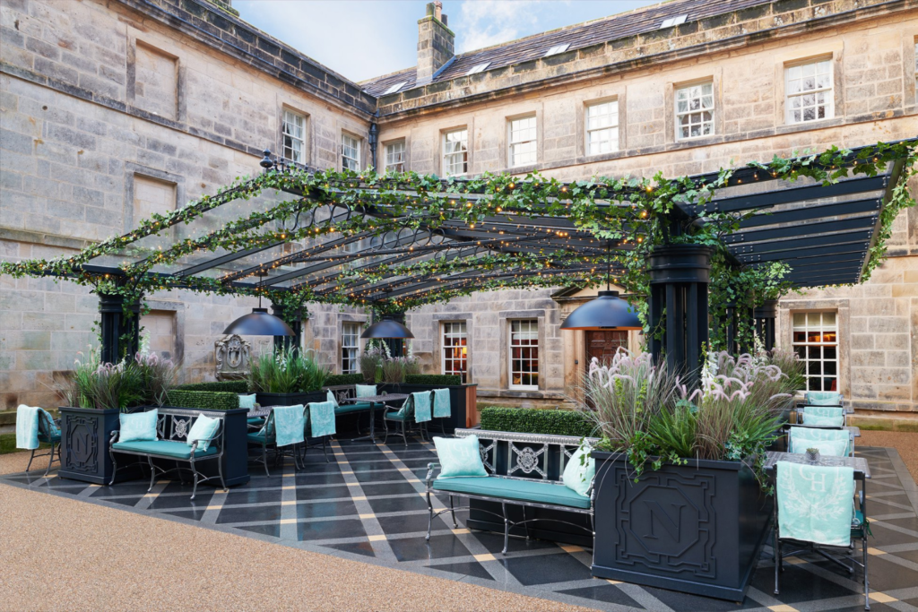 Ten Private Membership - Ten Members' Choice: Best Boutique Hotels In The UK Al Fresco dining area, Grantley Hall