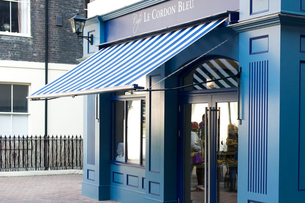 The exterior of the Cordon Bleu Café