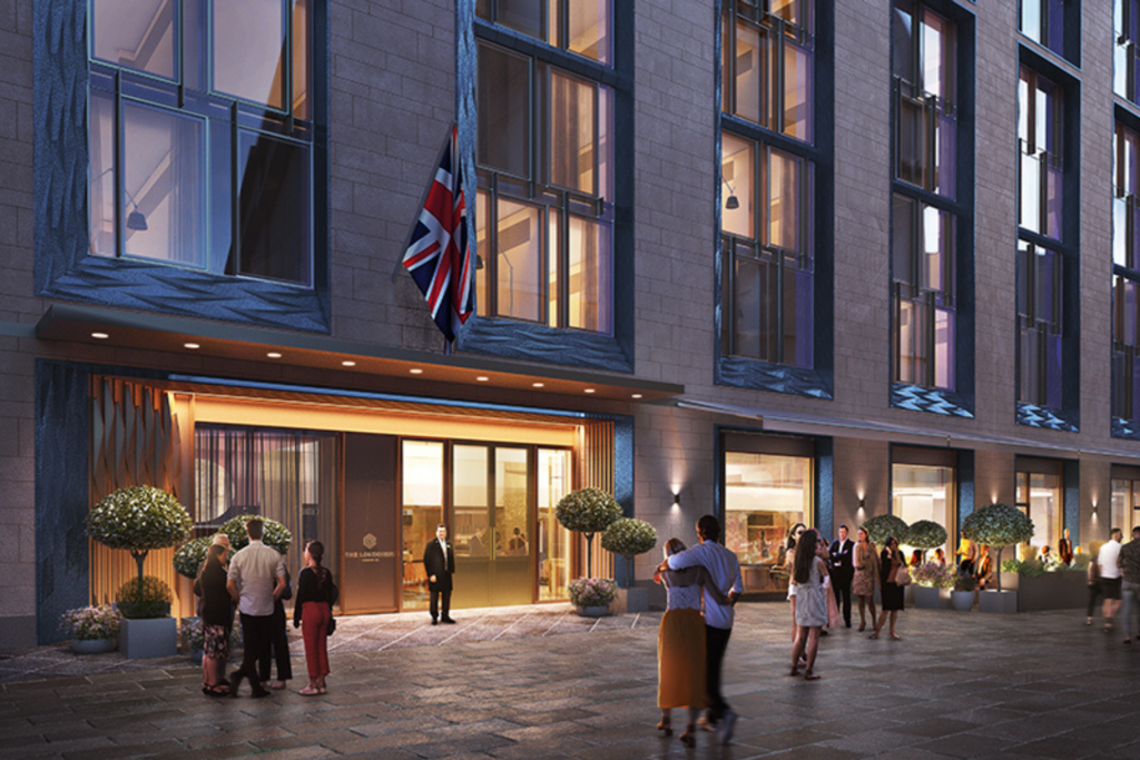 An artist's rendering of the exterior or The Londoner