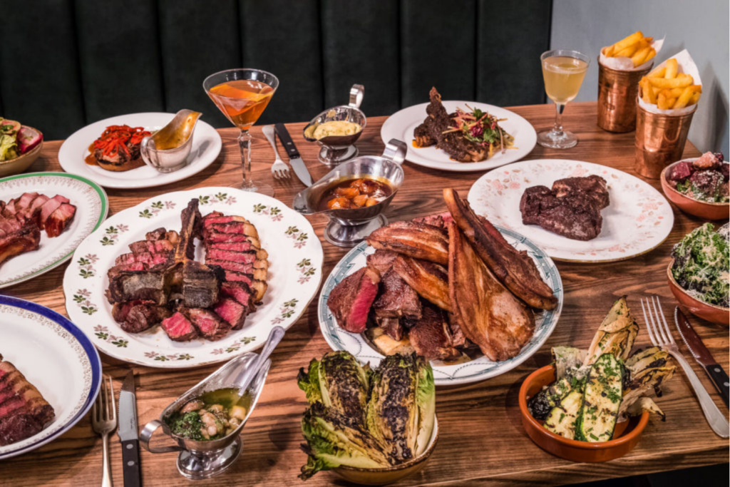 Plates of food served at a Blacklock restaurant