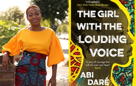 February Book Club: The Girl with the Louding Voice cover with author Abi Daré