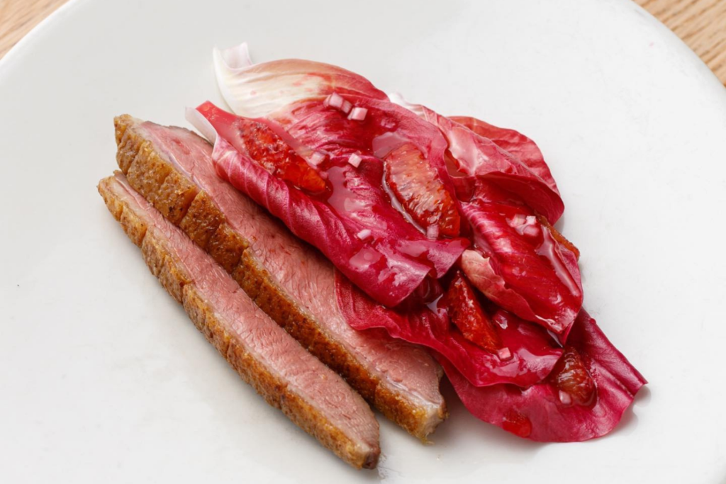 A duck and blood orange dish from one of Lyle's finish-at-home meal kits