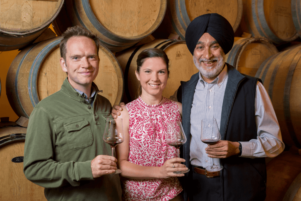 Partners  Chris and Andrea Mullineux with Mr Singh